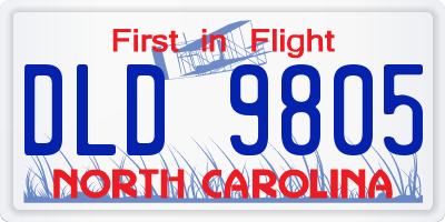 NC license plate DLD9805