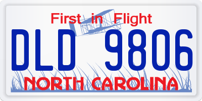 NC license plate DLD9806