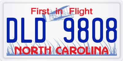 NC license plate DLD9808