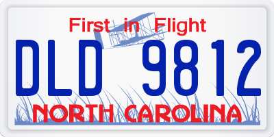 NC license plate DLD9812