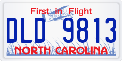 NC license plate DLD9813