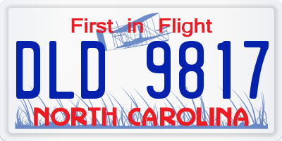 NC license plate DLD9817