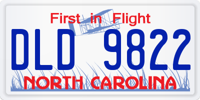 NC license plate DLD9822