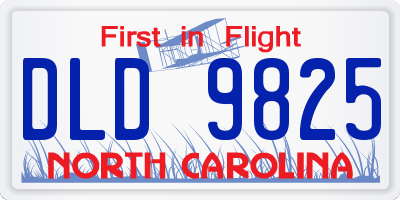 NC license plate DLD9825