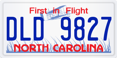 NC license plate DLD9827