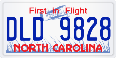 NC license plate DLD9828
