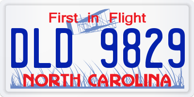 NC license plate DLD9829