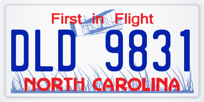 NC license plate DLD9831