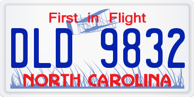 NC license plate DLD9832