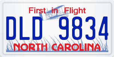NC license plate DLD9834