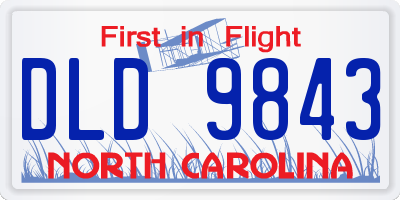 NC license plate DLD9843