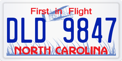 NC license plate DLD9847