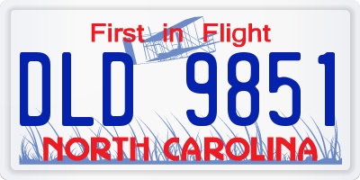 NC license plate DLD9851
