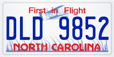 NC license plate DLD9852