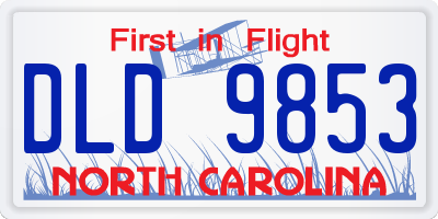 NC license plate DLD9853