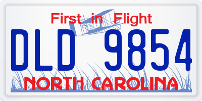 NC license plate DLD9854