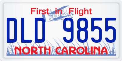 NC license plate DLD9855