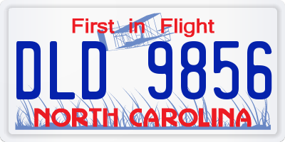 NC license plate DLD9856