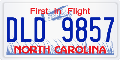 NC license plate DLD9857