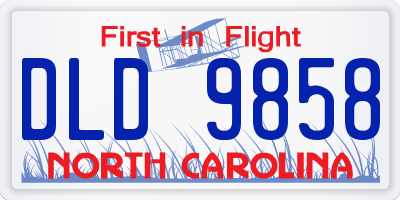 NC license plate DLD9858