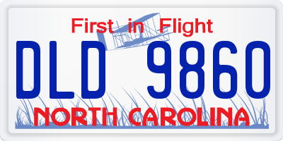NC license plate DLD9860