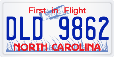 NC license plate DLD9862