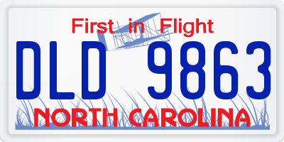 NC license plate DLD9863