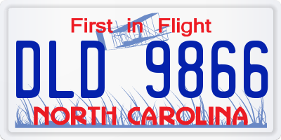 NC license plate DLD9866