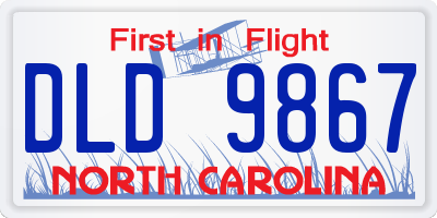 NC license plate DLD9867