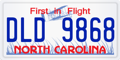NC license plate DLD9868