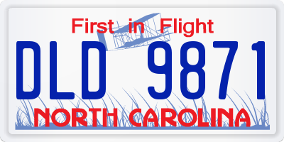 NC license plate DLD9871