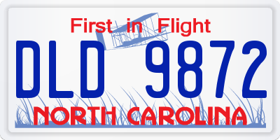 NC license plate DLD9872