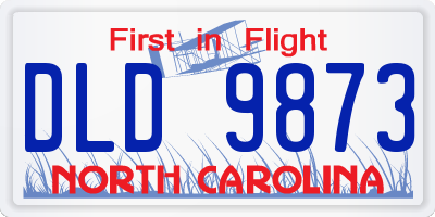 NC license plate DLD9873