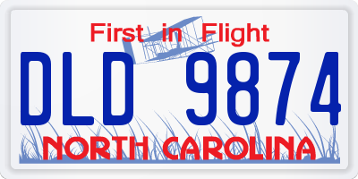 NC license plate DLD9874