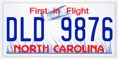 NC license plate DLD9876
