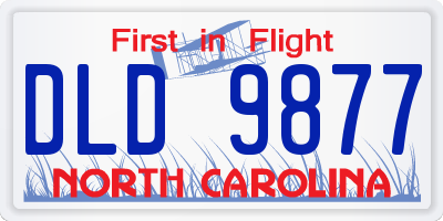 NC license plate DLD9877