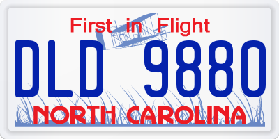 NC license plate DLD9880