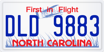 NC license plate DLD9883