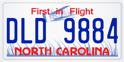 NC license plate DLD9884