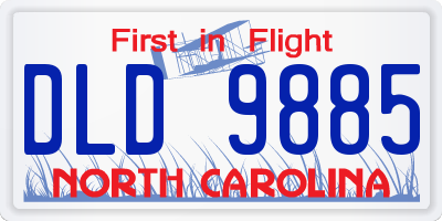 NC license plate DLD9885