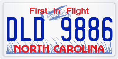 NC license plate DLD9886