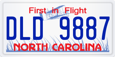 NC license plate DLD9887