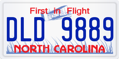 NC license plate DLD9889