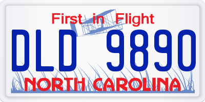 NC license plate DLD9890