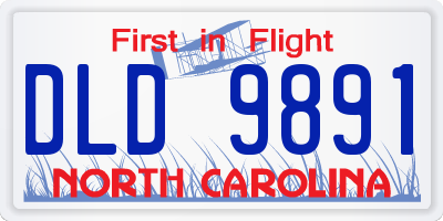 NC license plate DLD9891