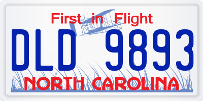 NC license plate DLD9893