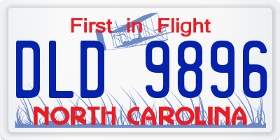 NC license plate DLD9896