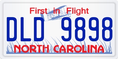NC license plate DLD9898