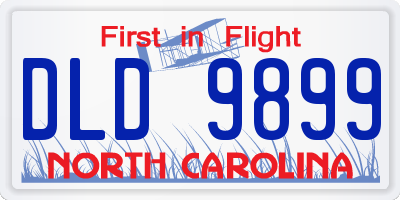 NC license plate DLD9899