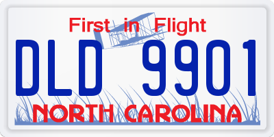 NC license plate DLD9901